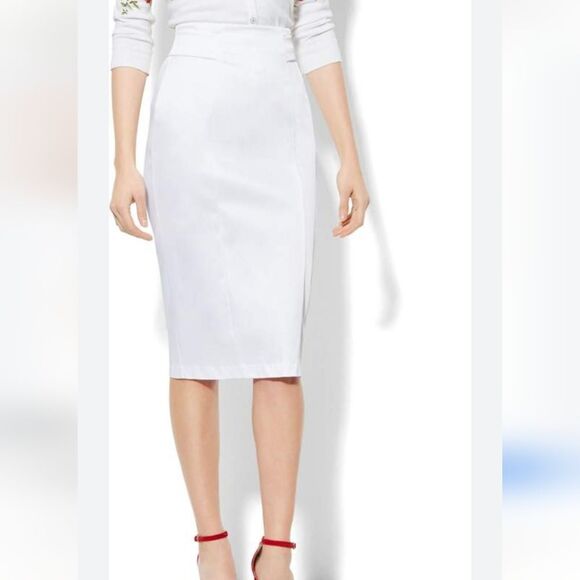 NWOT 7th Avenue Design Studio White Skirt . Career. Cocktail. - Picture 1 of 14